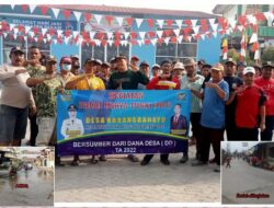 Padat Karya Tunai Dana Desa, Pemdes KarangRahayu , Ajak Warga Bersihkan Drainase
